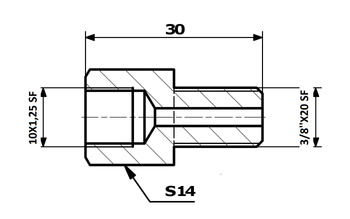 PRZEWODY HAMULCOWE ŁĄCZNIK PRZEWODÓW HAM. WEW. 10X1,25 SF - ZEW. 3/8"X20 SF
