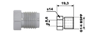 KOŃCÓWKA PRZEWODU HAMULCOWEGO G1/4'BSPP
