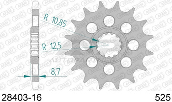 AFAM Zębatka Napędowa Przód MOTO 16 Zębów STALOWA 28403-16