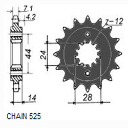 SUNSTAR Zębatka Napędowa Przód Motocyklowa SUNF418-17