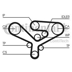 CONTITECH Pasek rozrządu CT1135 VW 3,3TDI A8 / AUDI A8 3.3TDI QUATTRO 00-02