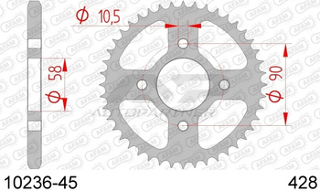 AFAM ZĘBATKA NAPĘDZANA TYŁ MOTO STALOWA OCYNKOWANA SREBRNA