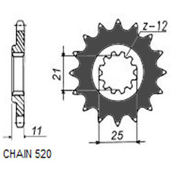 SUNSTAR Zębatka Napędowa Przód Motocyklowa SUNF383-15