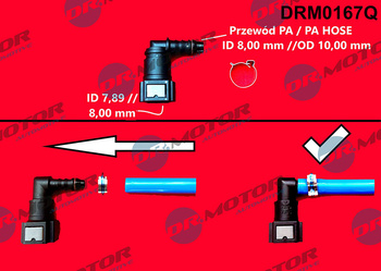 DR. MOTOR Szybkozłączka z oringiem DRM0167Q 90° na króciec 7,89/8mm