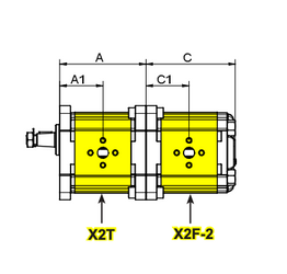 Pompa hydrauliczna zębata dwusekcyjna XV-2P/14+6 9M202EGA4943
