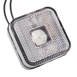 WAŚ LAMPA OBRYSOWA BIAŁA DIODOWA KWADRATOWA, Z KABLEM, 12/24V - MAN W63B