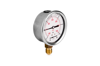 Manometr glicerynowy DN63 radialny Vacuometr 1/4” (-1-+5)bar VM63RL1/4(-1-+5) - Nuova Fima