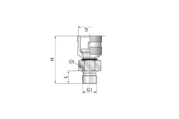 Przyłącze pomiarowe 1/4" z uszczelnieniem i nakrętką M16x2 23GG1400 - Minipress