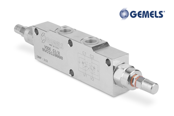 Zawór zwrotny sterowany przeciążeniowy bliźniaczy 3/8" 40l./min. 30-350bar stal kapturek NV01G020000 - Gemels